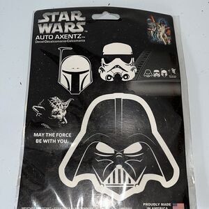 Set 4 White Star Wars Mandalorian Yoda Auto stickers decals back car truck van